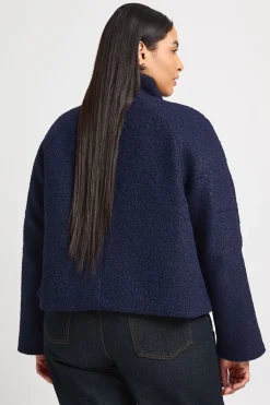 boohoo Veste Grande Taille Col Montant Aspect Laine<Femme Vestes & Manteaux