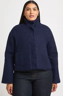 boohoo Veste Grande Taille Col Montant Aspect Laine<Femme Vestes & Manteaux