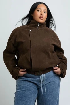 Veste Grande Taille Col Montant En Synthétique