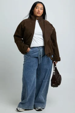 Veste Grande Taille Col Montant En Synthétique