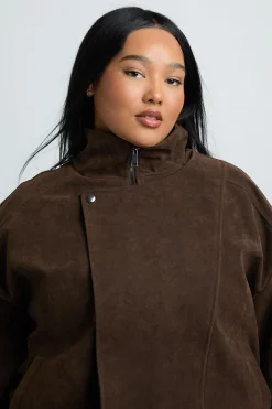 Veste Grande Taille Col Montant En Synthétique