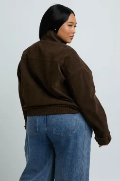 Veste Grande Taille Col Montant En Synthétique