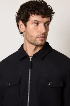 Burton Veste Harrington Aspect Laine Marine<Homme Manteaux Et Vestes