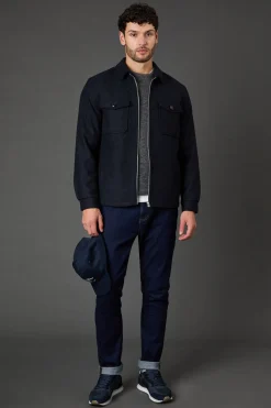 Burton Veste Harrington Aspect Laine Marine<Homme Manteaux Et Vestes
