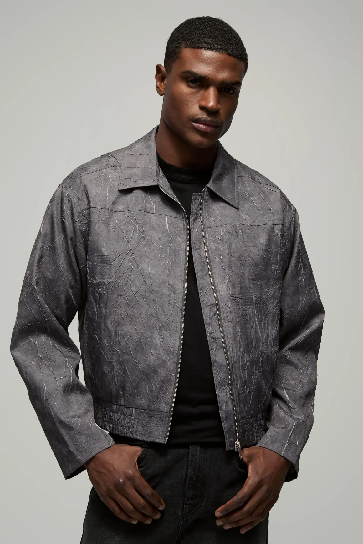 Veste Harrington Boxy Crinkle