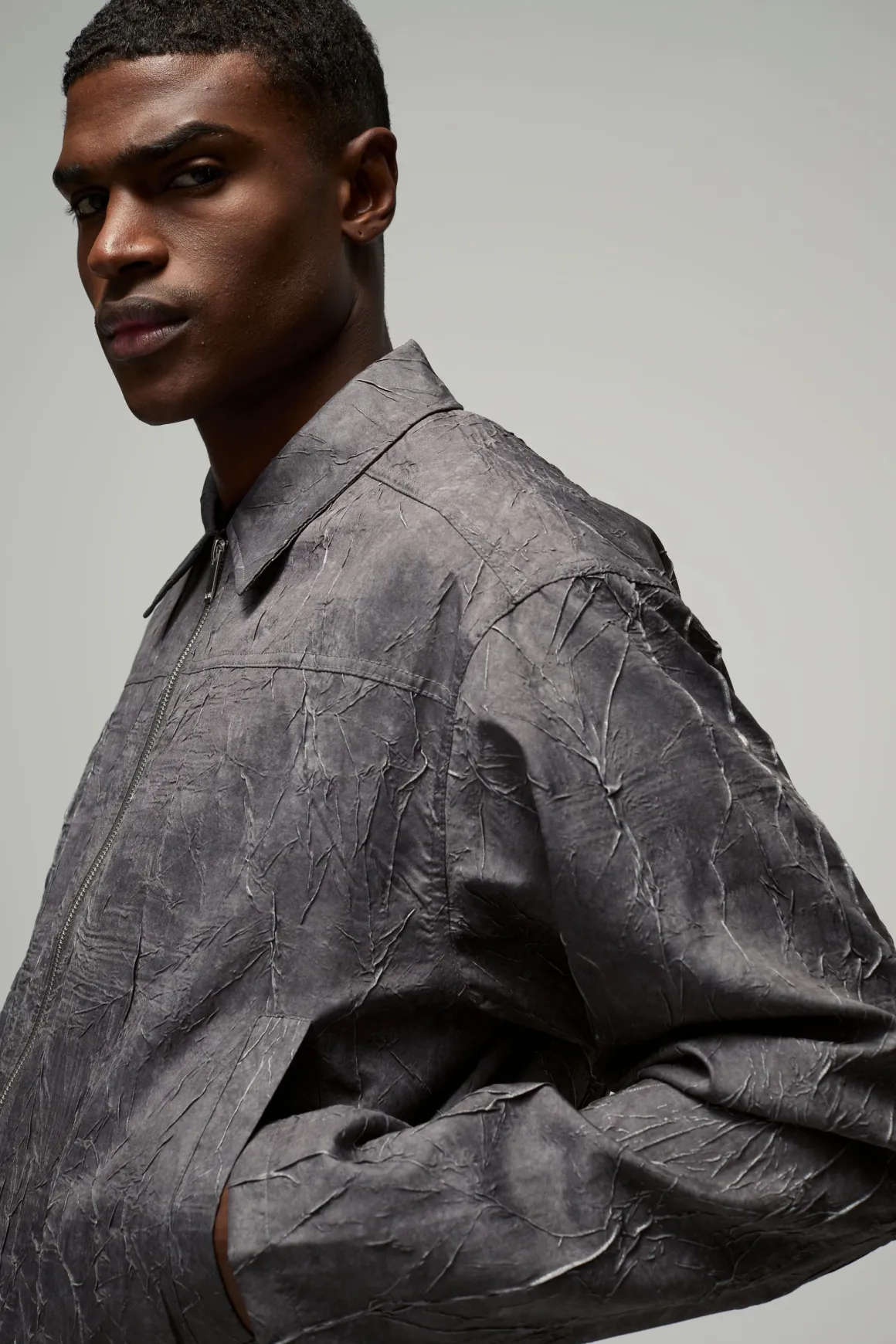 Veste Harrington Boxy Crinkle