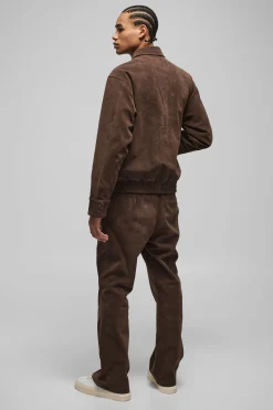 Veste Harrington Boxy en daim synthétique à poche