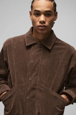 Veste Harrington Boxy en daim synthétique à poche