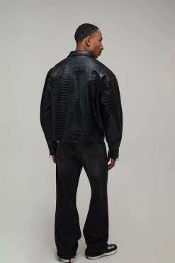 Veste Harrington Boxy en synthétique Croc