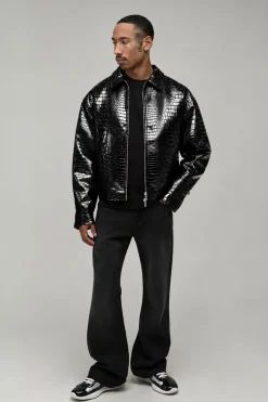 Veste Harrington Boxy en synthétique Croc
