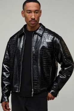 Veste Harrington Boxy en synthétique Croc