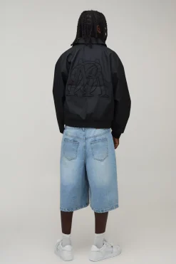 Veste Harrington Brodée En Synthétiquecuir