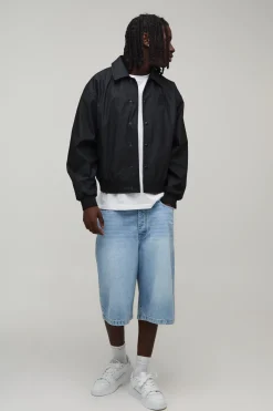 Veste Harrington Brodée En Synthétiquecuir