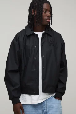 Veste Harrington Brodée En Synthétiquecuir