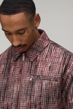 boohooMAN Veste Harrington À Carreaux Usés Coupe Boxy<Homme Manteaux Et Vestes