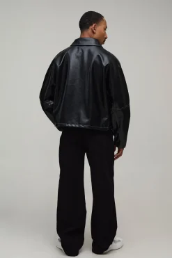 Veste Harrington À Col Rabattu Coupe Ample Brillante Avec Coutures Contrastées