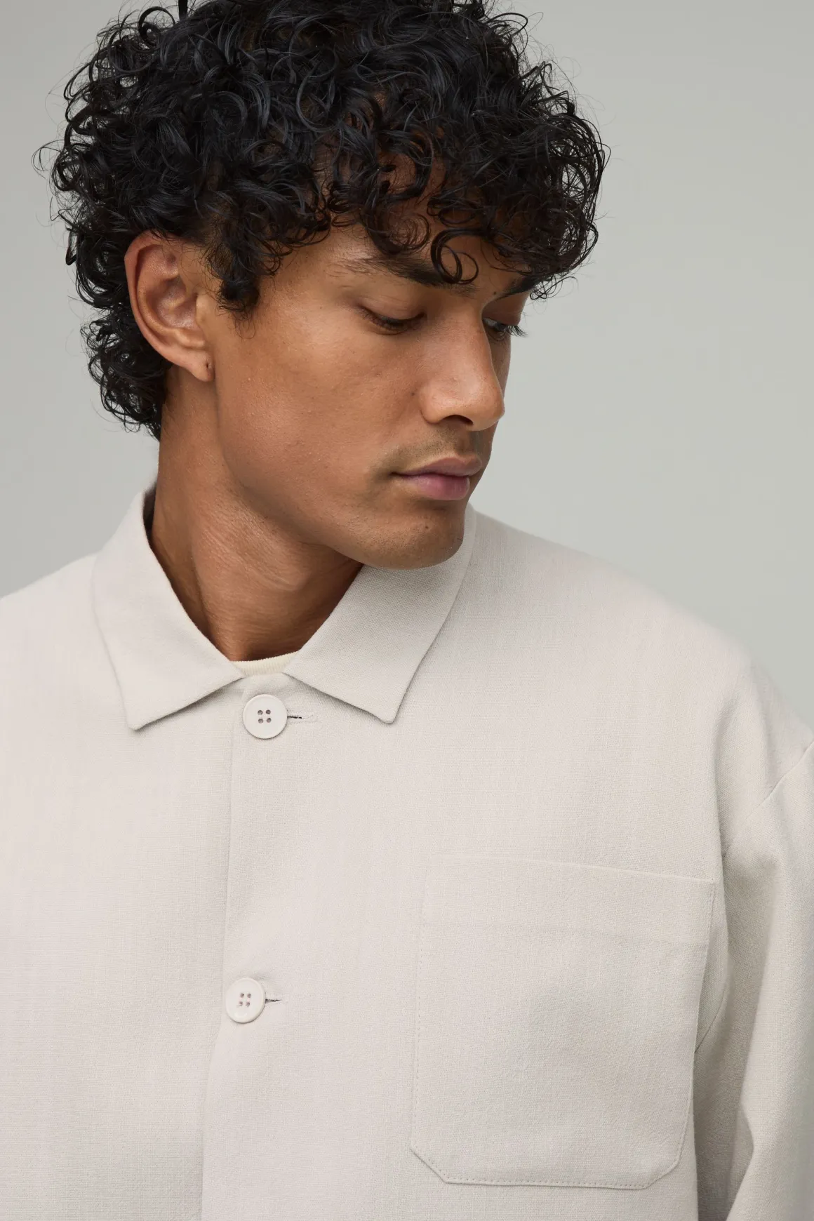 Veste Harrington Coordonnée Oversize Ajustée Effet Lin