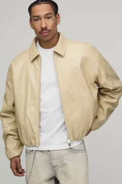 Veste Harrington Coupe Ample En Synthétique Effet Croco Avec Ourlet Élastiqué