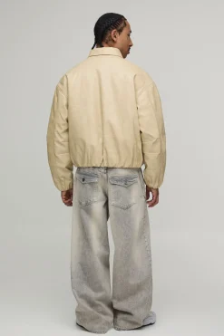 Veste Harrington Coupe Ample En Synthétique Effet Croco Avec Ourlet Élastiqué