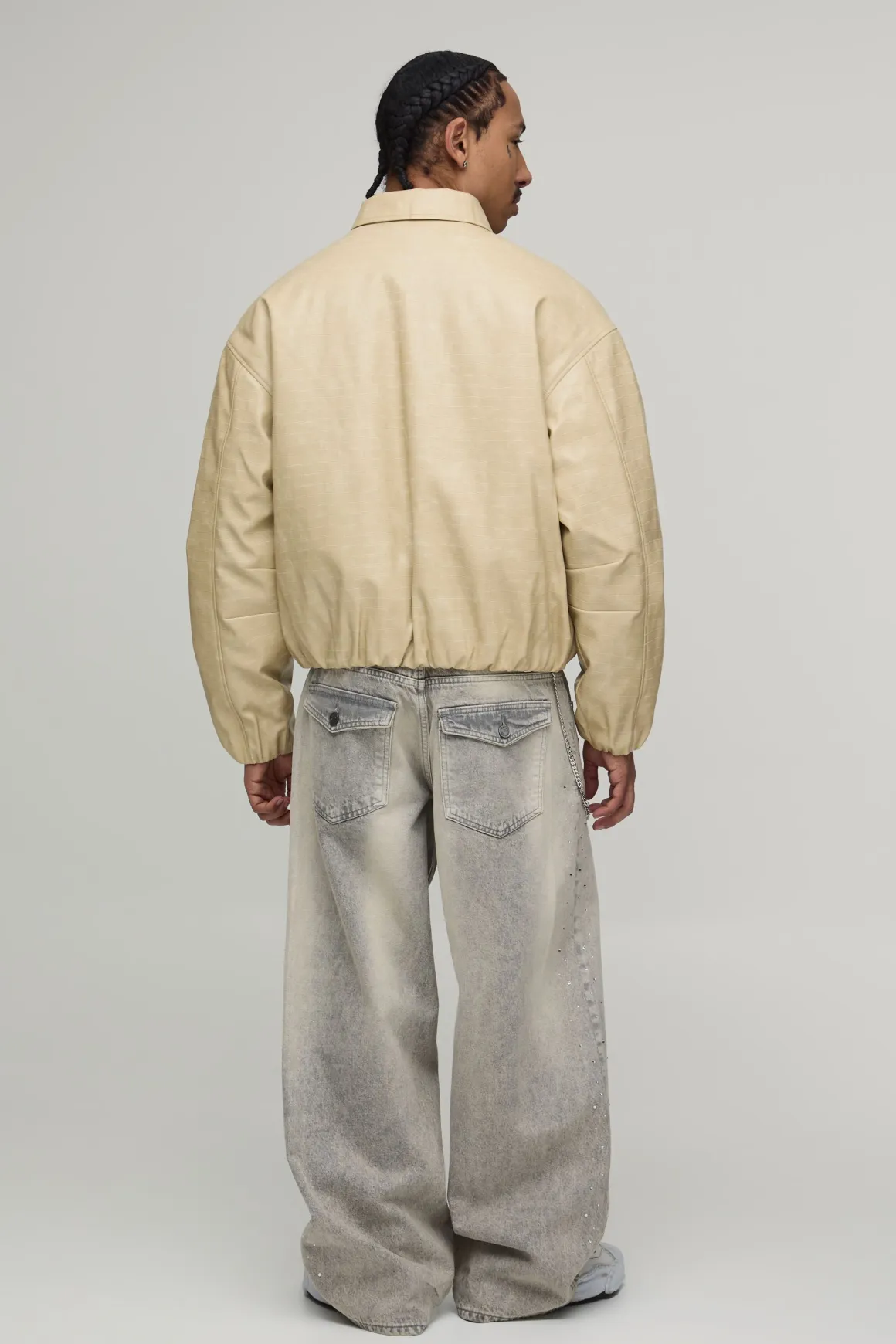 Veste Harrington Coupe Ample En Synthétique Effet Croco Avec Ourlet Élastiqué