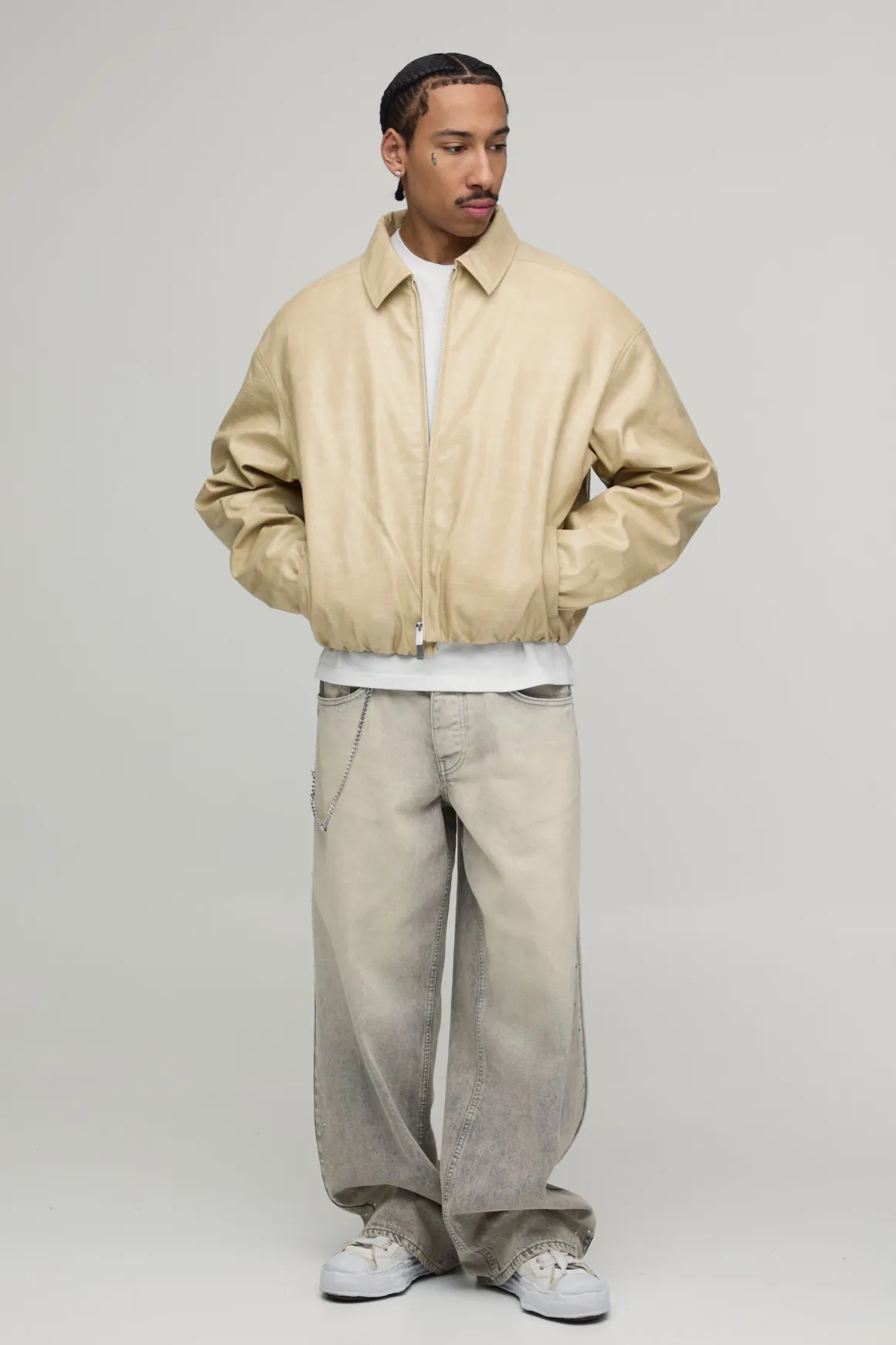 Veste Harrington Coupe Ample En Synthétique Effet Croco Avec Ourlet Élastiqué