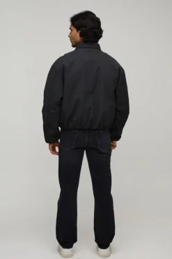 Veste Harrington Coupe Boxy En Synthétique Texturé Motif Zèbre Avec Ourlet Élastiqué