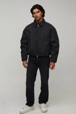 Veste Harrington Coupe Boxy En Synthétique Texturé Motif Zèbre Avec Ourlet Élastiqué