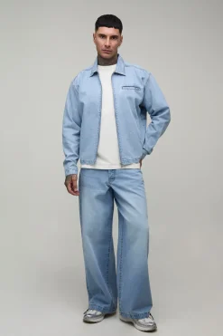 Veste Harrington En Denim Coupe Ample Basique Tall