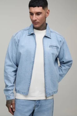 Veste Harrington En Denim Coupe Ample Basique Tall