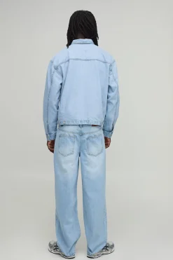 Veste Harrington En Denim Coupe Carrée Essentielle