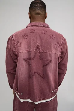 Veste Harrington En Jean À Appliqués Western Overdye Plus