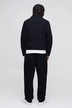 Veste Harrington en jean à imprimé charpentier
