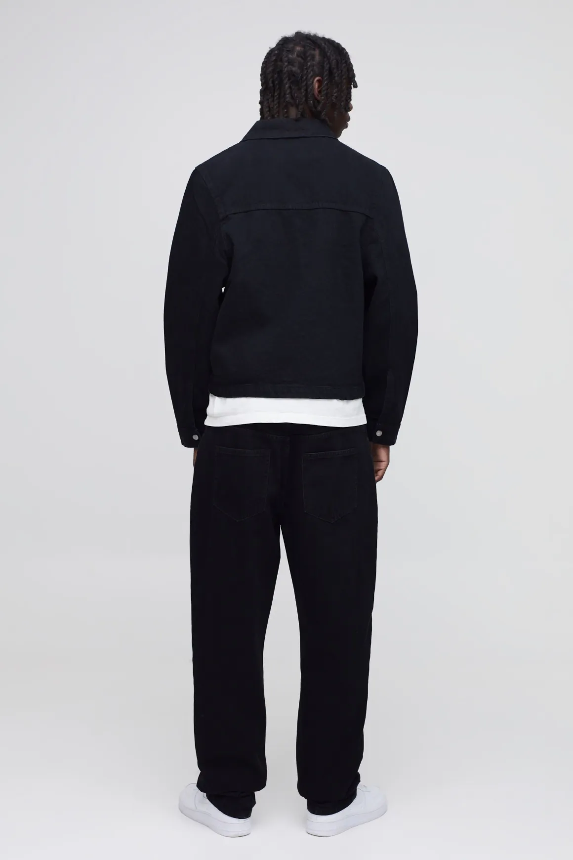 Veste Harrington en jean à imprimé charpentier
