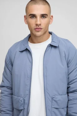 Veste Harrington en nylon à poches, coupe régulière, texture froissée et finition effet pêche