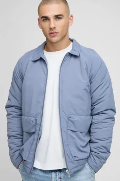Veste Harrington en nylon à poches, coupe régulière, texture froissée et finition effet pêche