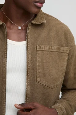 Veste Harrington en sergé chevron décontractée