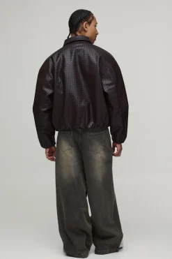 boohooMAN Veste Harrington En SYNTHÉTIQUE Tissé Avec Ourlet Élastiqué<Homme Manteaux Et Vestes