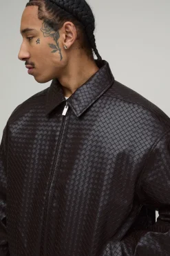 boohooMAN Veste Harrington En SYNTHÉTIQUE Tissé Avec Ourlet Élastiqué<Homme Manteaux Et Vestes