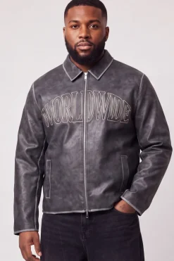 Veste Harrington En SYNTHÉTIQUE Tumble Avec Appliqué Plus Regular