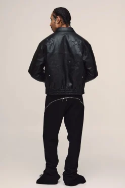 Veste Harrington En Synthétiquecuir Avec Appliqué Étoile