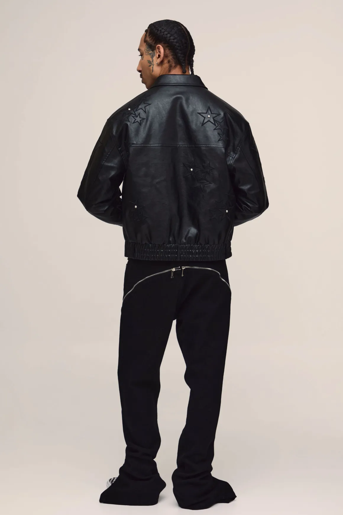 Veste Harrington En Synthétiquecuir Avec Appliqué Étoile