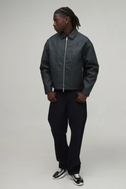 Veste Harrington Homme En SYNTHÉTIQUE Gaufré Coupe Ample