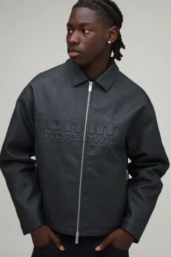 Veste Harrington Homme En SYNTHÉTIQUE Gaufré Coupe Ample