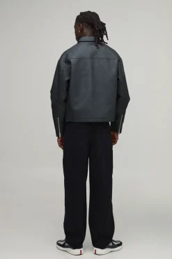 Veste Harrington Homme En SYNTHÉTIQUE Gaufré Coupe Ample