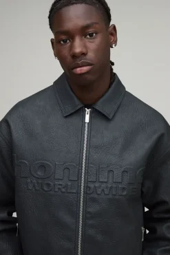 Veste Harrington Homme En SYNTHÉTIQUE Gaufré Coupe Ample