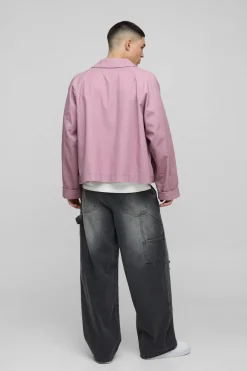 Veste Harrington Homme Oversize Boxy Raglan en Sergé