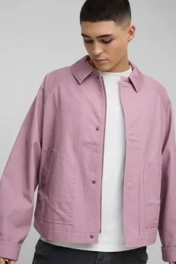 Veste Harrington Homme Oversize Boxy Raglan en Sergé