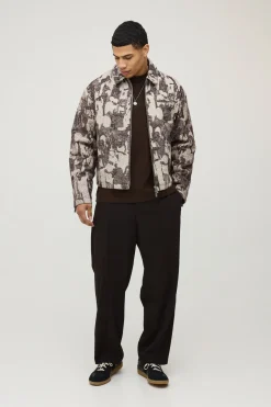 Veste Harrington Jacquard Texturée Coupe Ample