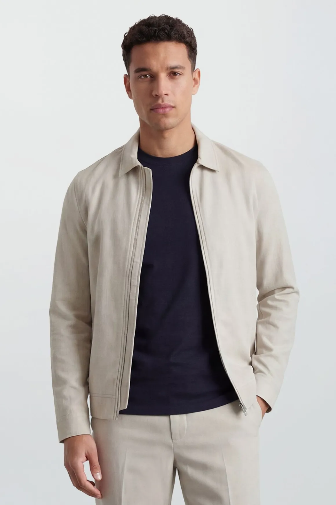 Veste Harrington Élégante Naturelle