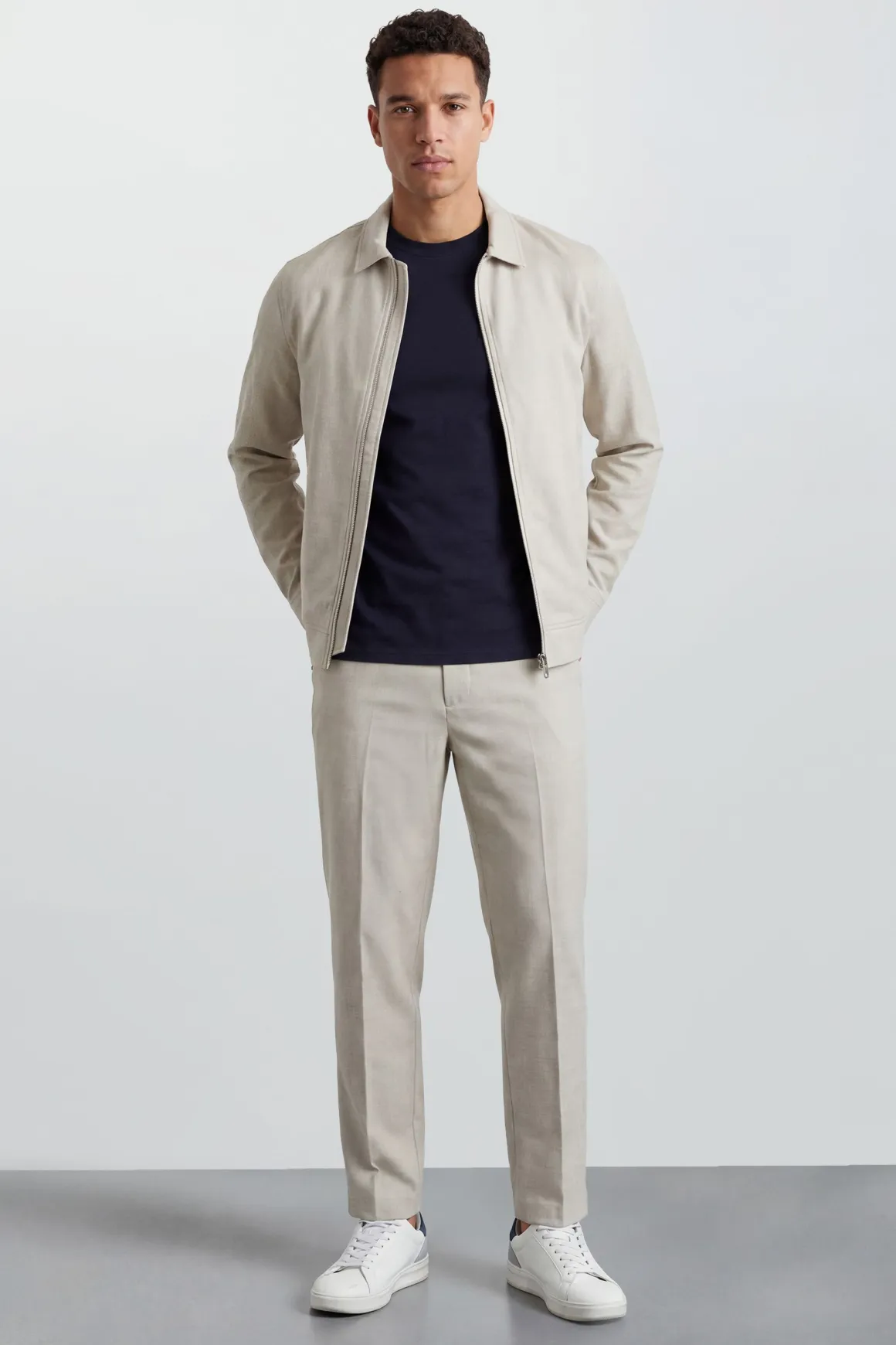 Veste Harrington Élégante Naturelle